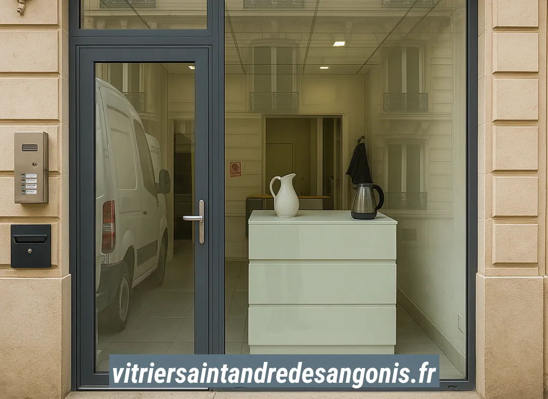 Façade vitrine de magasin en aluminium sur mesure à Saint-André-de-Sangonis